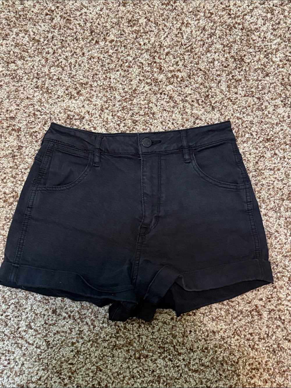 Kendall & Kylie Black High Waist Cuffed Shorts